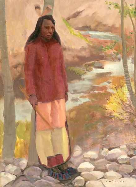 Study of Umatilla Indian, Columbia River, 1897 Oil Painting by Eanger Irving Couse