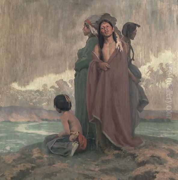 A Vision of the Past, 1913 Oil Painting by Eanger Irving Couse