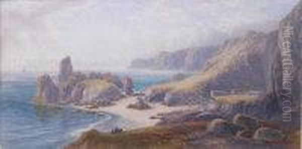 Kynance Cove Oil Painting by Thomas Hart