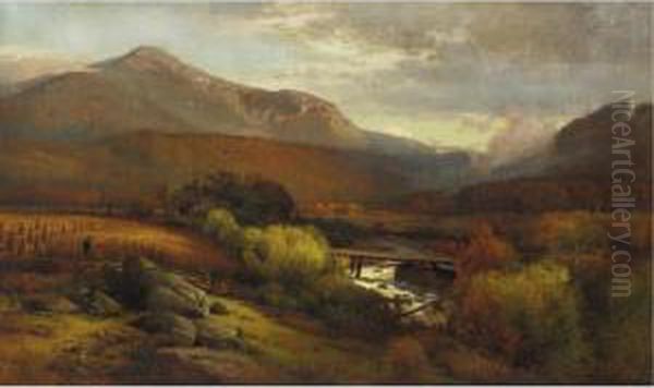 Mt. Lafayette, Franconia New Hampshire Oil Painting by William M. Hart