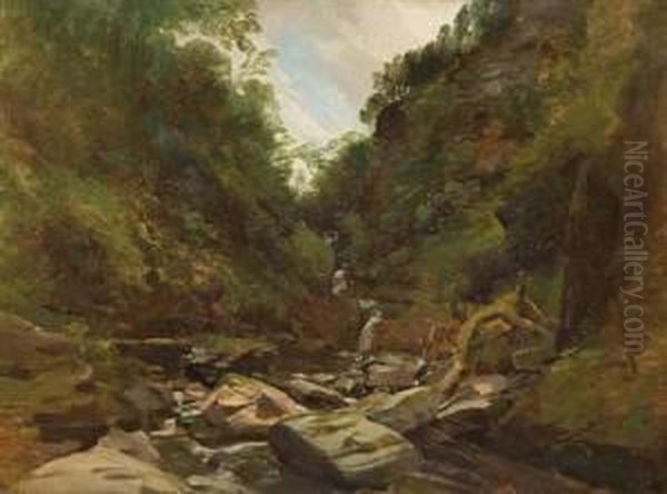 The Birk Of Aberfeldy, Perthshire, Scotland Oil Painting by William M. Hart