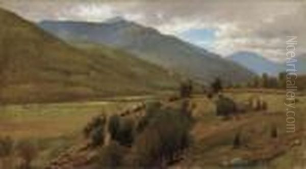 The Land, Keene Valley Oil Painting by William M. Hart