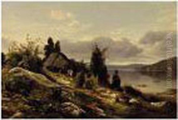 A Spring Day On The Hudson Oil Painting by William M. Hart