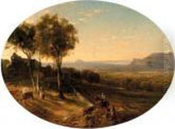 A View Of Edinburgh Oil Painting by William M. Hart