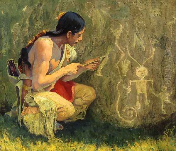 The Pictographs Oil Painting by Eanger Irving Couse