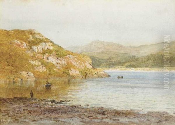 Lakeside Scene Oil Painting by Henry Albert Hartland