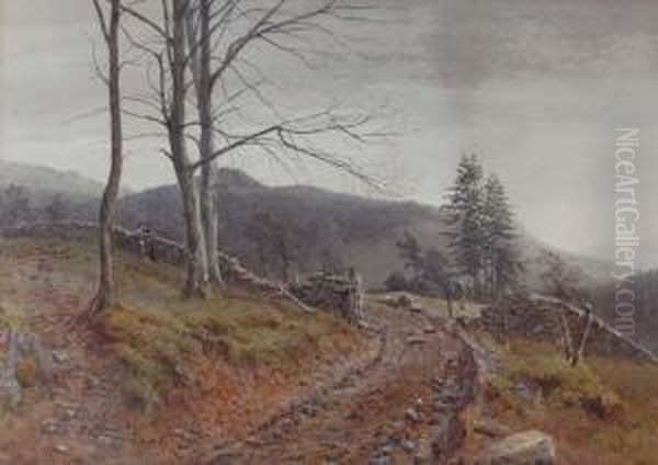 Hillside Track Oil Painting by Henry Albert Hartland