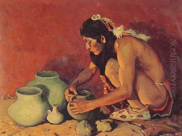 The Pottery Maker Oil Painting by Eanger Irving Couse