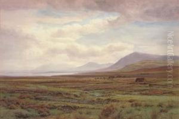 On The Moors, Achill Island, Co. Mayo, Ireland Oil Painting by Henry Albert Hartland