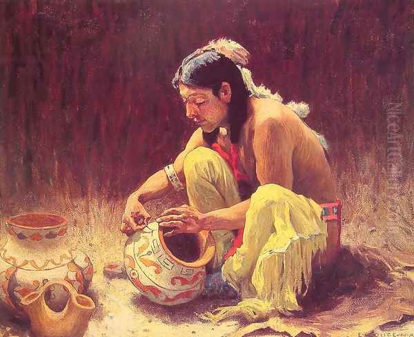 The Pottery Decorator Oil Painting by Eanger Irving Couse