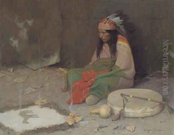 Medicine Man Oil Painting by Eanger Irving Couse