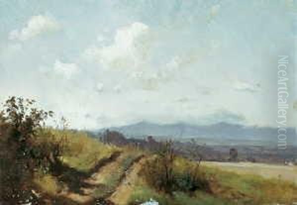 Voralpenlandschaft. Oil Painting by Ludwig Hartmann