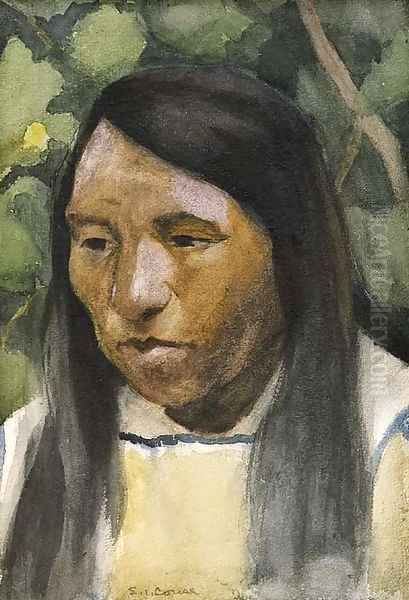 Indian Portrait Oil Painting by Eanger Irving Couse