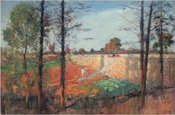 A Hundred Miles From Hyde Park Corner Oil Painting by Archibald Standish Hartrick