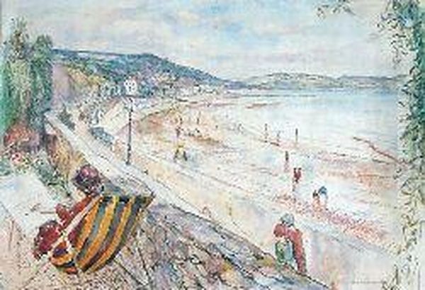 Sketching, Lyme Regis Oil Painting by Archibald Standish Hartrick