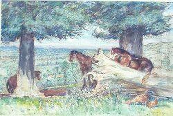 The Vale Of Evesham Oil Painting by Archibald Standish Hartrick