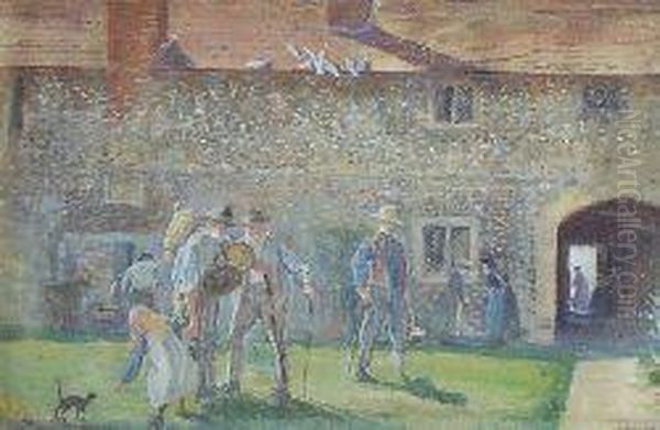 Almshouse, Cookham, Kent Oil Painting by Archibald Standish Hartrick