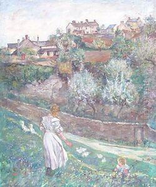 Spring Oil Painting by Archibald Standish Hartrick