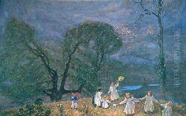 Moonlit Revels Oil Painting by Archibald Standish Hartrick