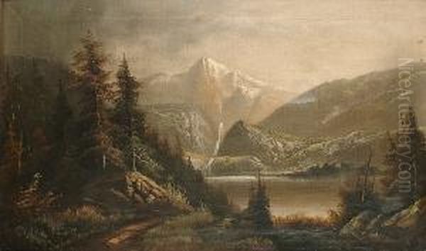 An Alpine Landscape Oil Painting by George Gunther Hartwick