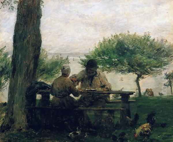 The Meal at Honfleur, 1875 Oil Painting by Adolphe-Felix Cals