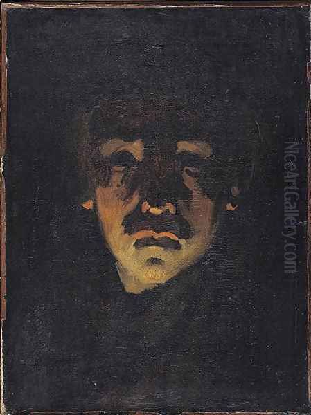 Self Portrait Oil Painting by Adolphe-Felix Cals