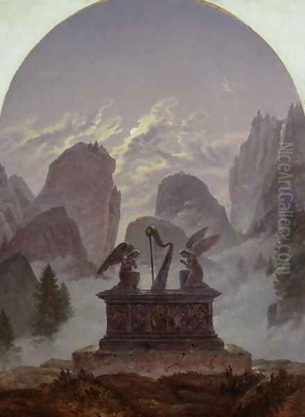 Goethe Monument Oil Painting by Carl Gustav Carus