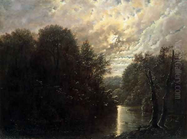 River Landscape in the Rosental near Leipzig Oil Painting by Carl Gustav Carus