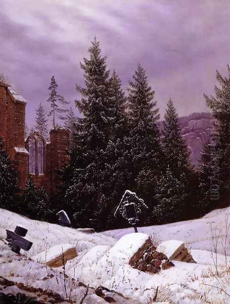 Cemetary on Mount Oybin Oil Painting by Carl Gustav Carus