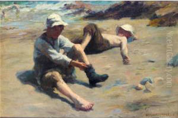 After The Swim Oil Painting by Harvey Harold