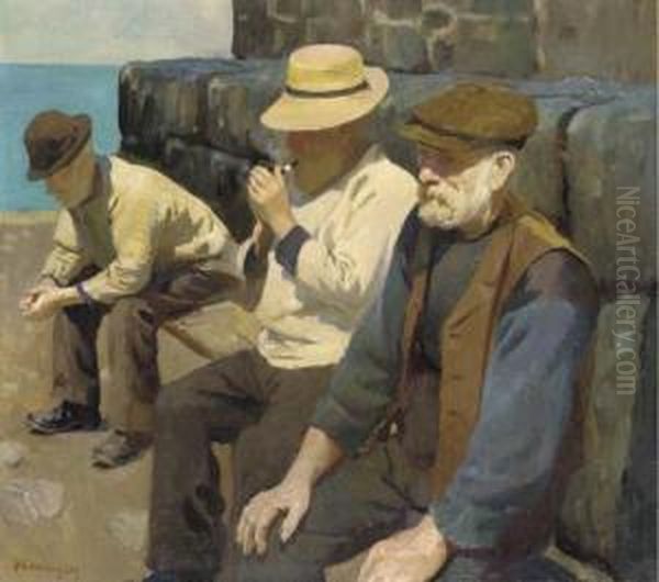 Three Fishermen Oil Painting by Harvey Harold