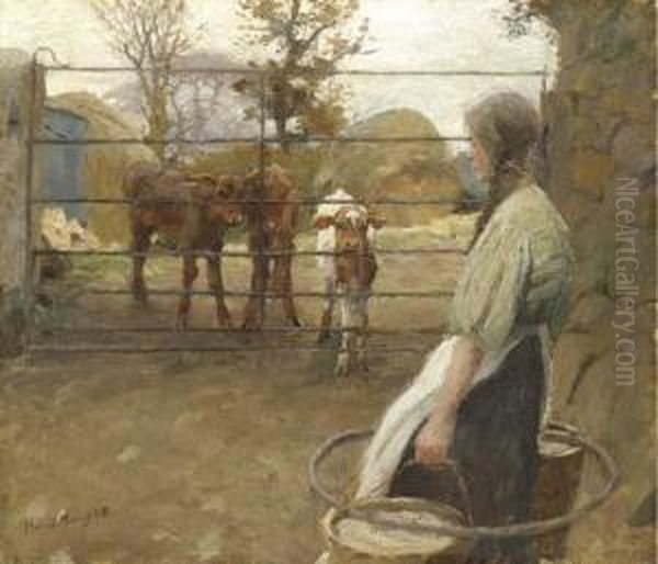 Feeding Time Oil Painting by Harvey Harold