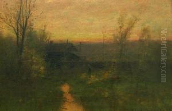 Worker At Twilight Oil Painting by Du Bois Fenelon Hasbrouck