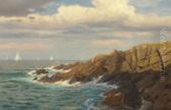 Rocky Coast, New England Oil Painting by William Stanley Haseltine