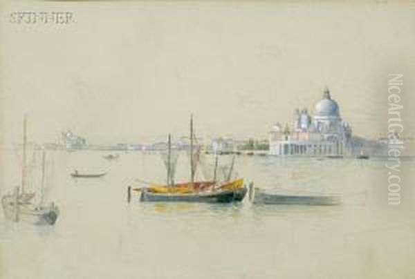 Sailing Vessels Near Santa Maria Dellasalute, Venice Oil Painting by William Stanley Haseltine