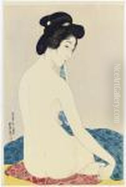 Yokugo No Onna (woman After A Bath), 1920.7 Oil Painting by Goyo Hashiguchi