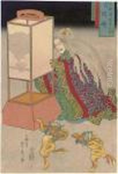 Tokaido Gojusantsugi Okazaki Oil Painting by Sadahide Hashimoto