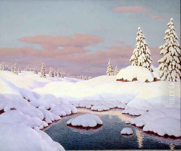 Scene d'Hiver Oil Painting by Ivan Fedorovich Choultse