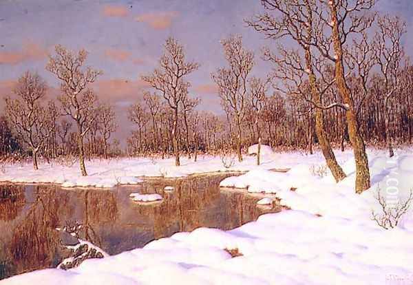 A November Evening Oil Painting by Ivan Fedorovich Choultse