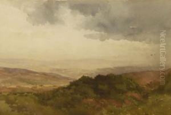 Moorland Landscape Oil Painting by Ernest William Haslehurst