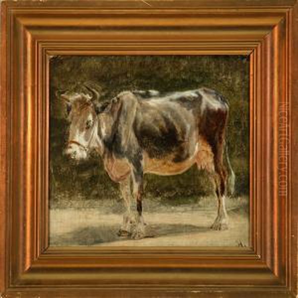 A Cow Oil Painting by Otto Haslund