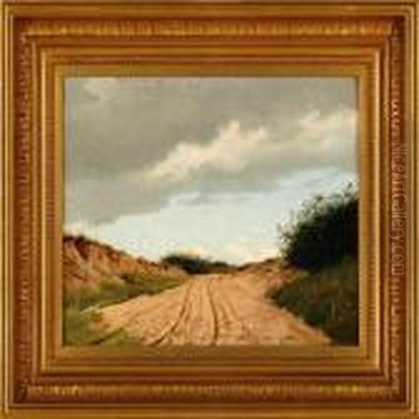 A Road Oil Painting by Otto Haslund