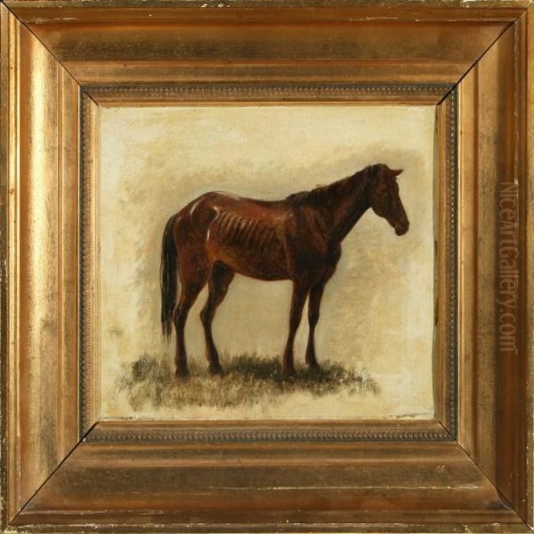 A Horse Oil Painting by Otto Haslund