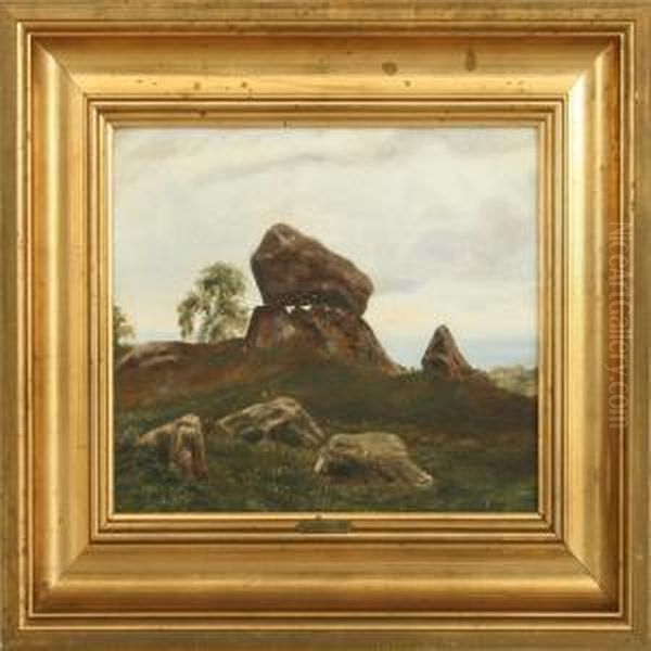 Landscape With Dolmen Oil Painting by Otto Haslund