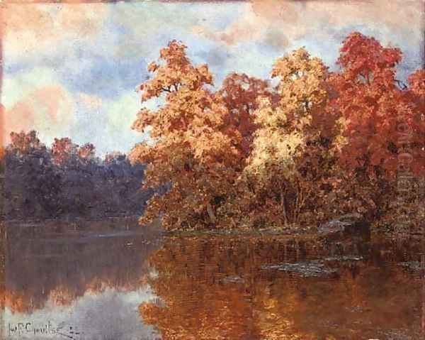 Autumn on the lake Oil Painting by Ivan Fedorovich Choultse