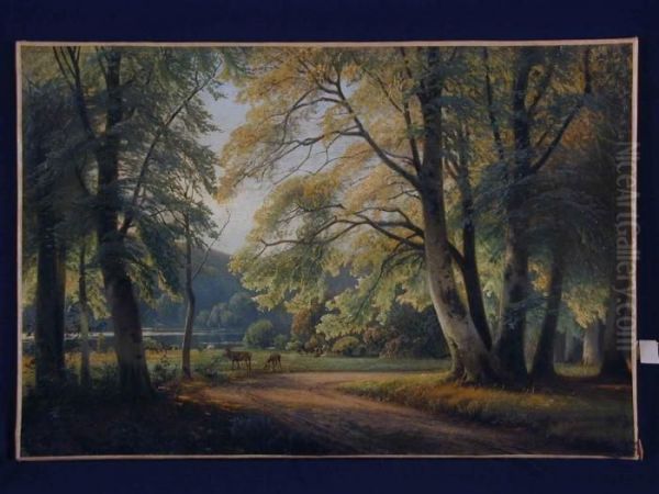 Waldlandschaft Oil Painting by Siegfried A. Sofus Hass