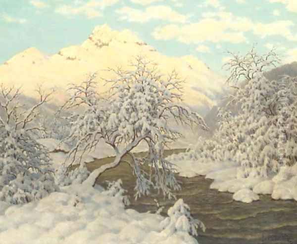 Lever du soleil, Haute-Savoie Oil Painting by Ivan Fedorovich Choultse