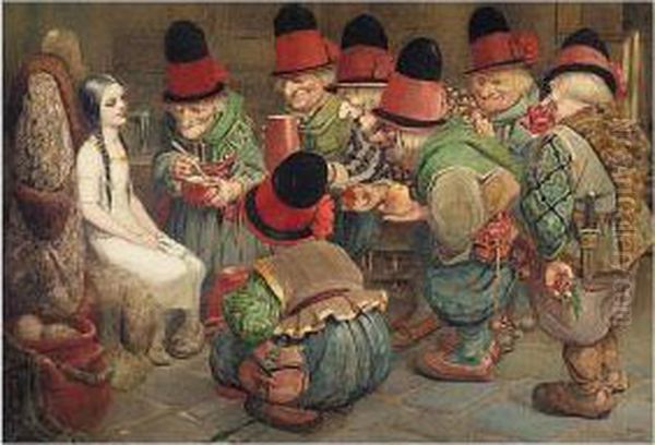 The Seven Dwarfs Oil Painting by John Hassall