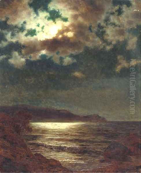 Moonlit seascape Oil Painting by Ivan Fedorovich Choultse