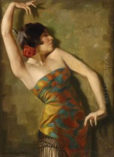 Flamenco-tanzerin. Oil Painting by Hans Hassenteufel